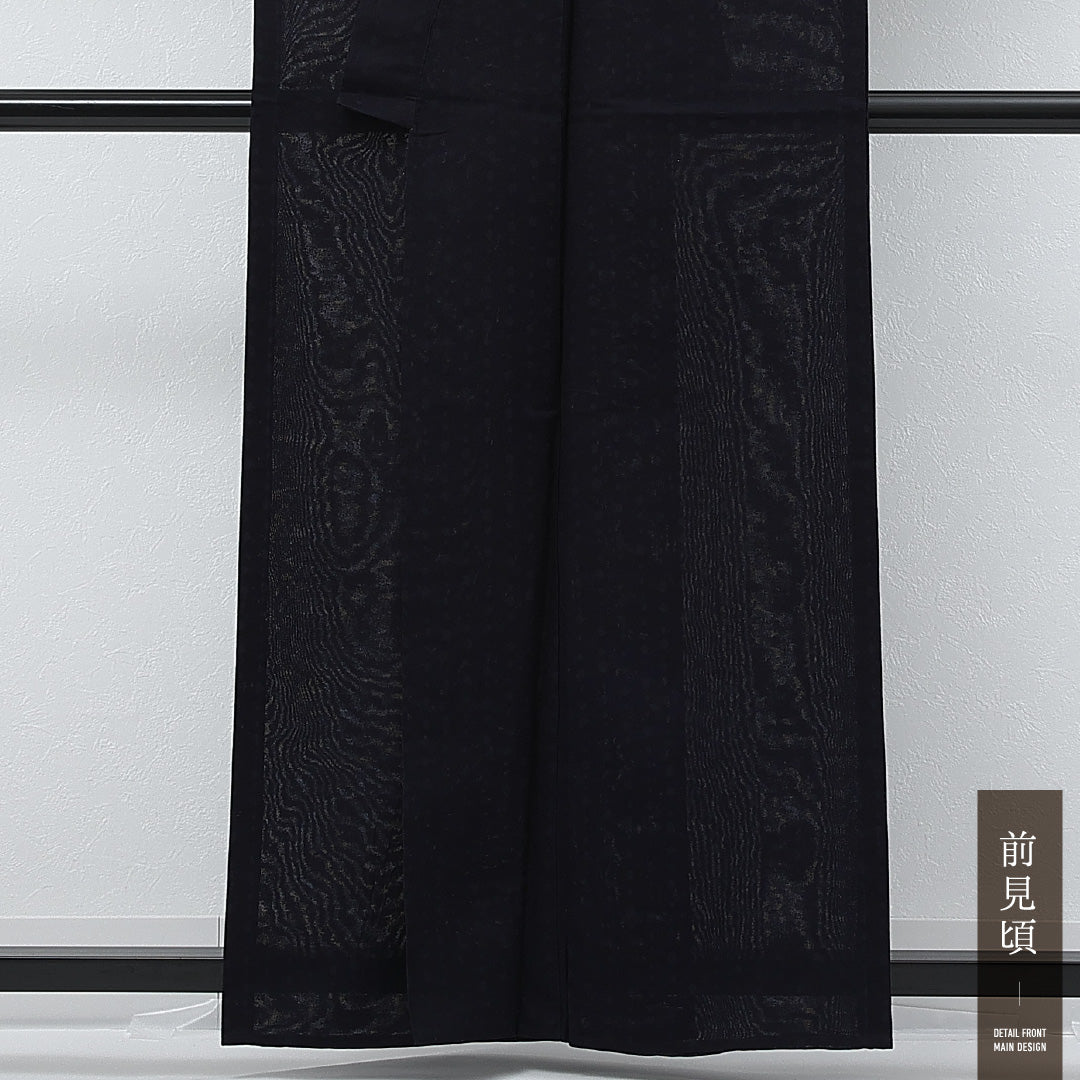 夏物 色無地 紗 身丈158cm 裄丈66cm 正絹 Sランク インフォーマル バチ衿 Sサイズ ドット 紺系 RP 1219-17283