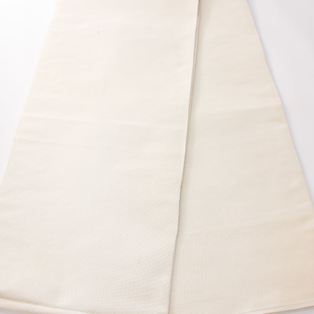 未使用品 夏物 袋帯 帯丈432cm 正絹 六通 フォーマル 扇流し しつけ糸 クリーム系 1243-02363