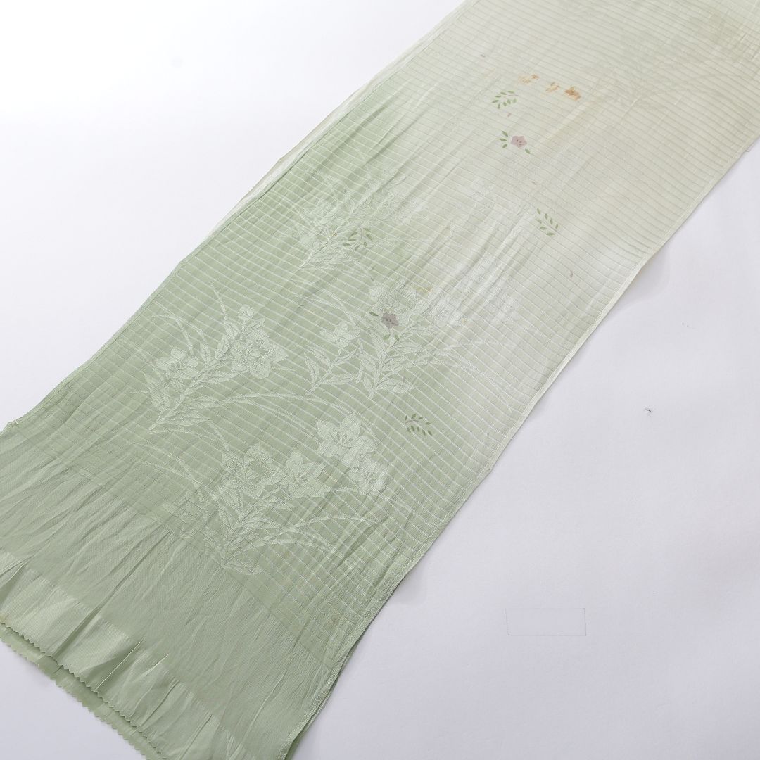 夏物 帯揚げ 正絹 絽 金彩 緑系 1252-00711