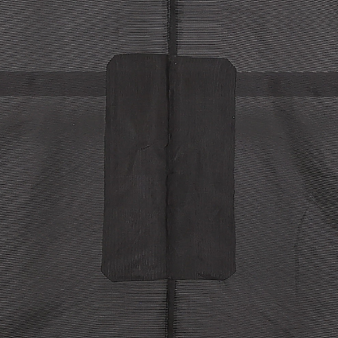 夏物 黒紋付 絽 身丈158cm 裄丈62cm 正絹 Aランク 五つ紋 (五三桐) フォーマル バチ衿 XLサイズ 居敷当て 黒系 RP 1230-17393