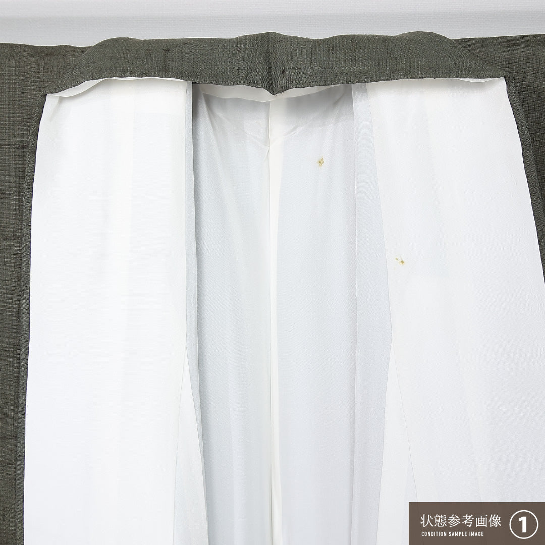 訪問着 袷 身丈168cm 裄丈68cm 正絹 Aランク セミフォーマル 広衿 XLサイズ ぼかし染 作家物 落款 壺 緑系 RP 1217-12158