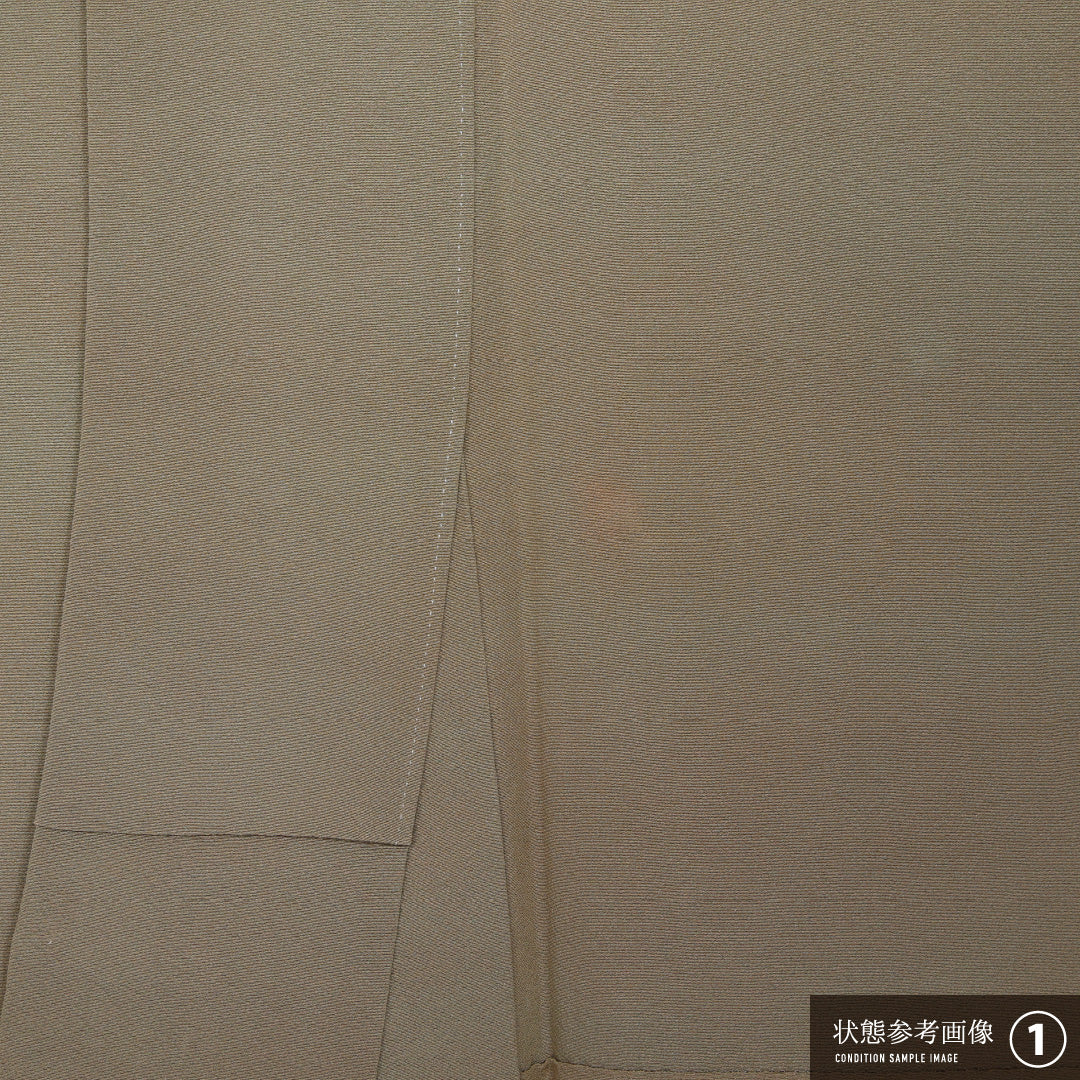 色無地 袷 身丈161cm 裄丈66cm 正絹 Bランク インフォーマル 広衿 Lサイズ 無地 茶系 RP 1219-11437
