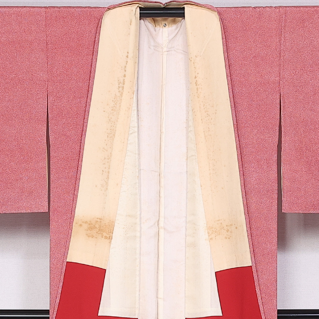 江戸小紋 身丈168cm 裄丈64.5cm XL 正絹 Aランク 袷 広衿 鮫 1262-10647