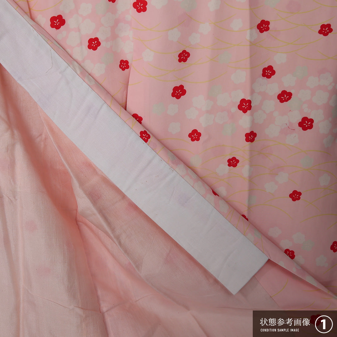 長襦袢 袷 身丈127cm 裄丈63cm 正絹 Aランク Mサイズ 梅 ピンク系 RP 1239-12667