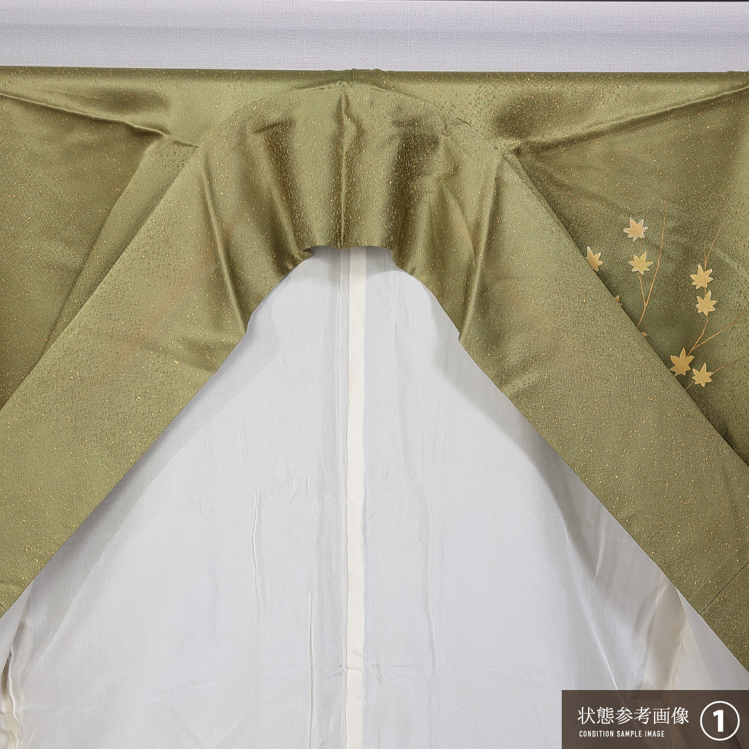 訪問着 身丈145cm 裄丈65.5cm XS 正絹 Aランク 袷 広衿 菊 紅葉 1212-11013