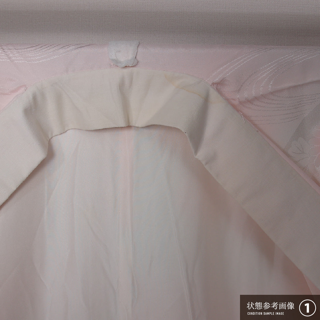 振袖用 長襦袢 無双袖 身丈127cm 裄丈65cm 正絹 Aランク Mサイズ 吉祥文様 ピンク系 RP 1240-12638