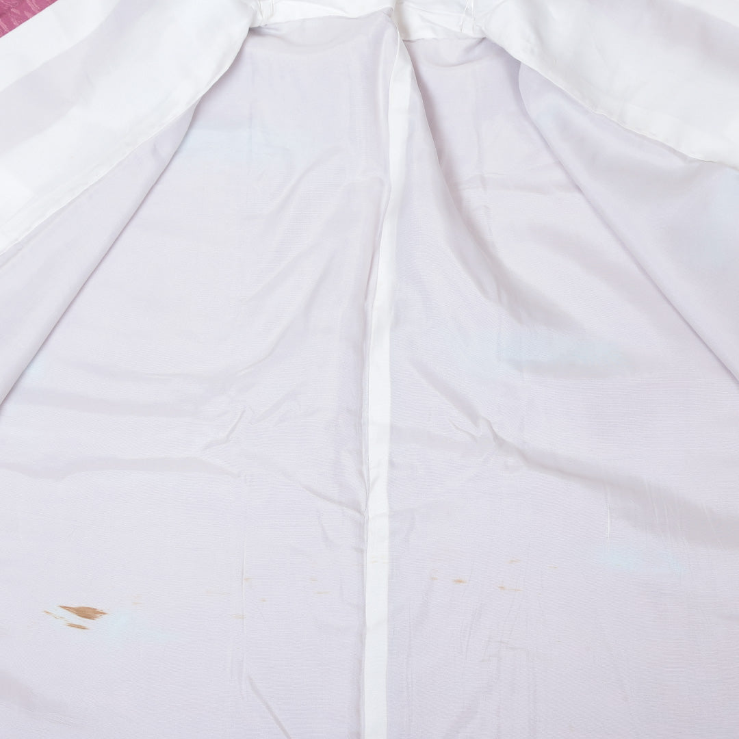 お召 袷 身丈149cm 裄丈62cm 正絹 Aランク インフォーマル 広衿 XSサイズ 幾何学柄 ピンク系 RP 1222-03031