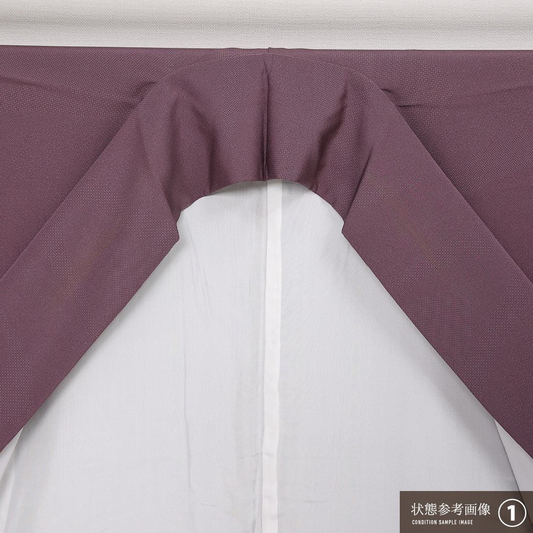 江戸小紋 (寄せ柄) 袷 身丈145cm 裄丈64cm 正絹 Aランク インフォーマル 広衿 XSサイズ 紫系 RP 1220-13673