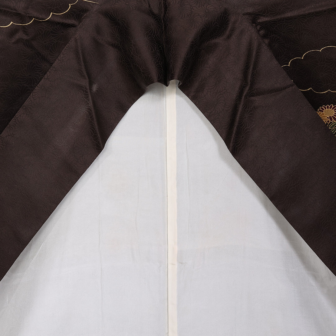 訪問着 身丈164cm 裄丈64.5cm 正絹 Aランク 袷 広衿 御所車 菊 雲取 1212-10360