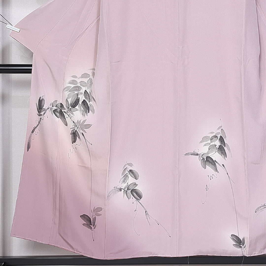 訪問着 身丈152cm 裄丈60cm Aランク 袷 正絹 広衿 草花 ぼかし 1212-10195