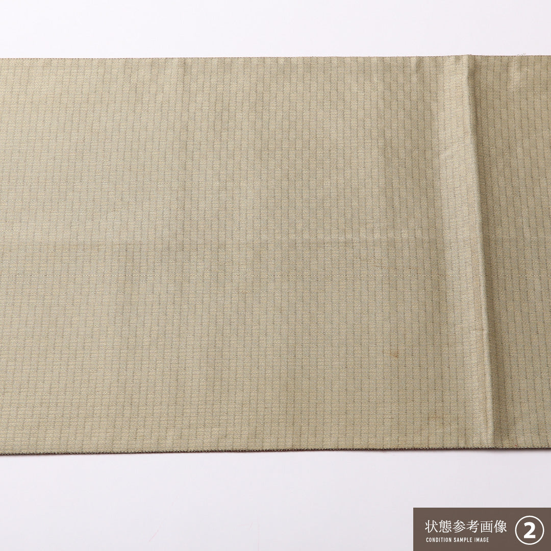 袋帯 帯丈424cm ポリエステル 六通 セミフォーマル 吉祥文様 緑系 1243-01500