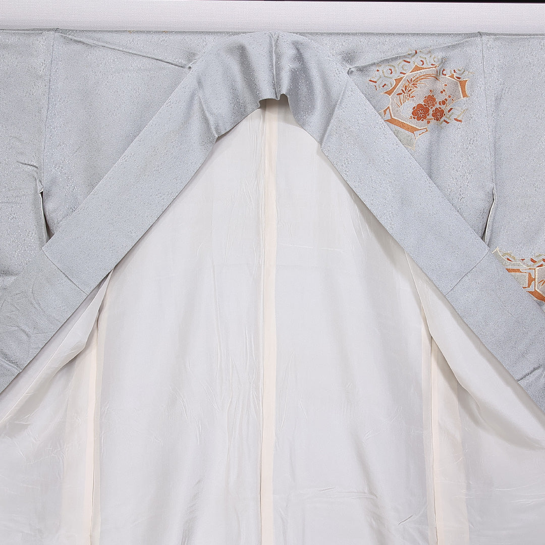 訪問着 身丈157.5cm 裄丈64.5cm 正絹 Bランク 袷 広衿 蜀江 金駒刺繡 吉祥文様 1212-10414