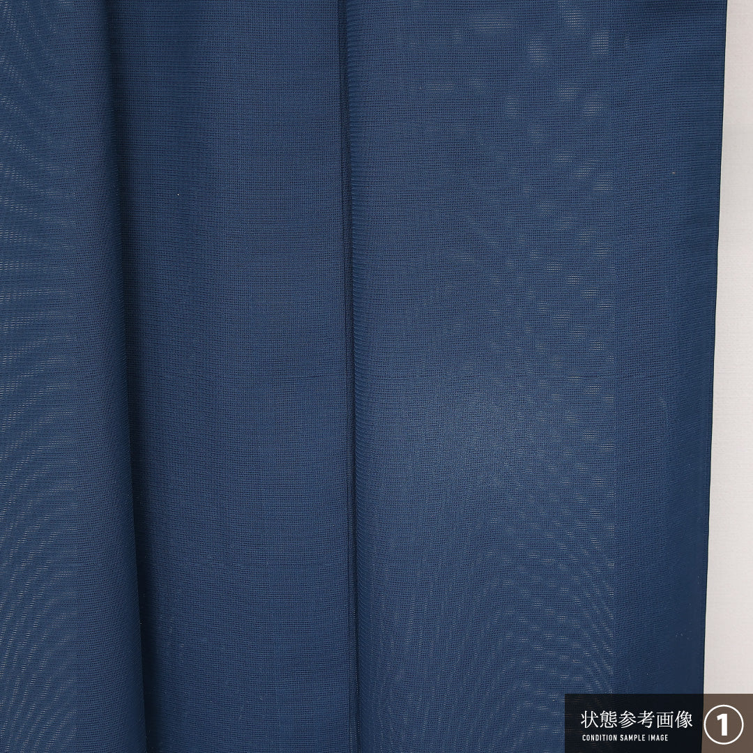 夏物 色無地 絽 身丈145cm 裄丈61cm 正絹 Bランク インフォーマル 広衿 XSサイズ 無地 紺系 RP 1219-13397