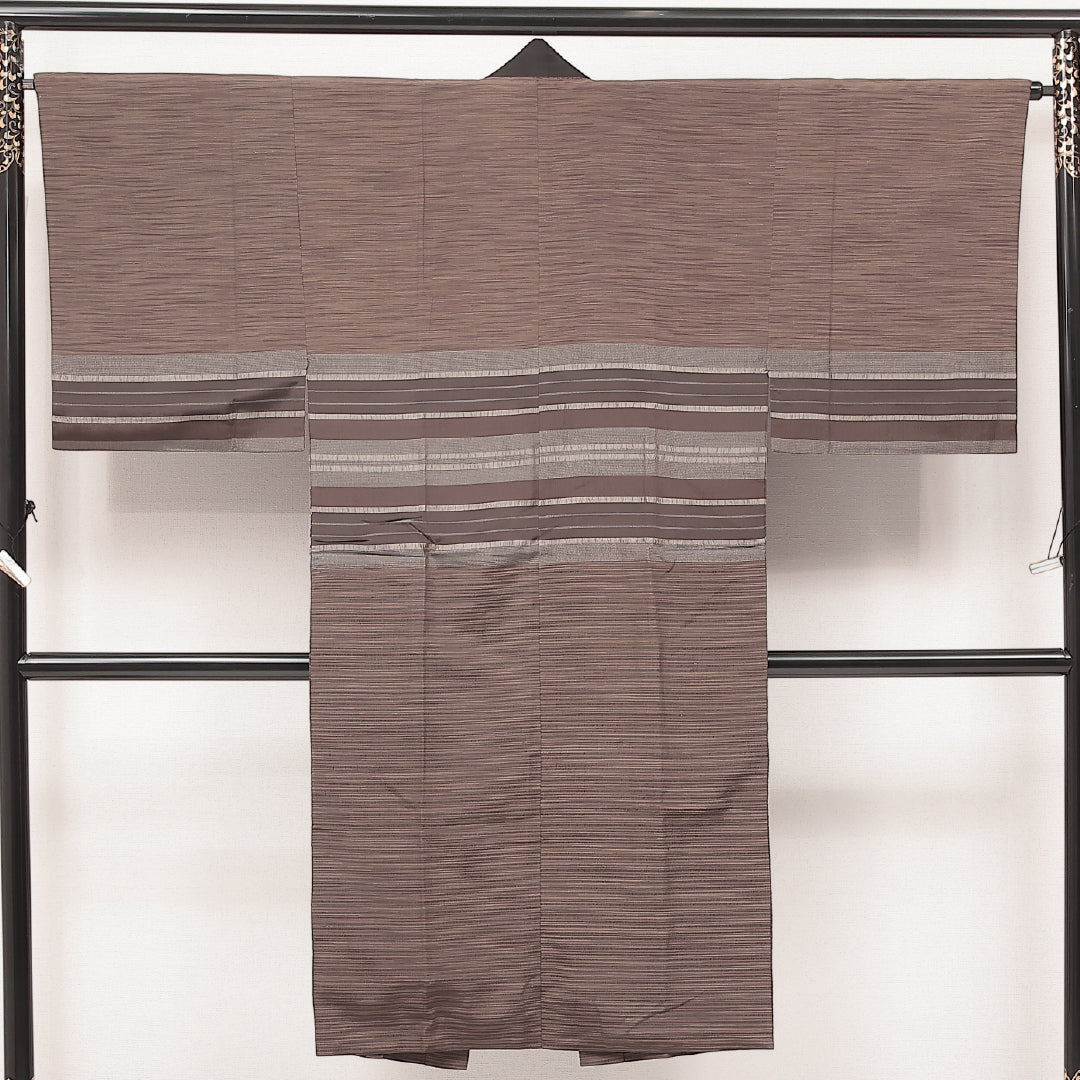 長襦袢 男性用 袷 身丈128cm 裄丈62cm 正絹 Aランク カジュアル XLサイズ 茶系 RP 1241-17230