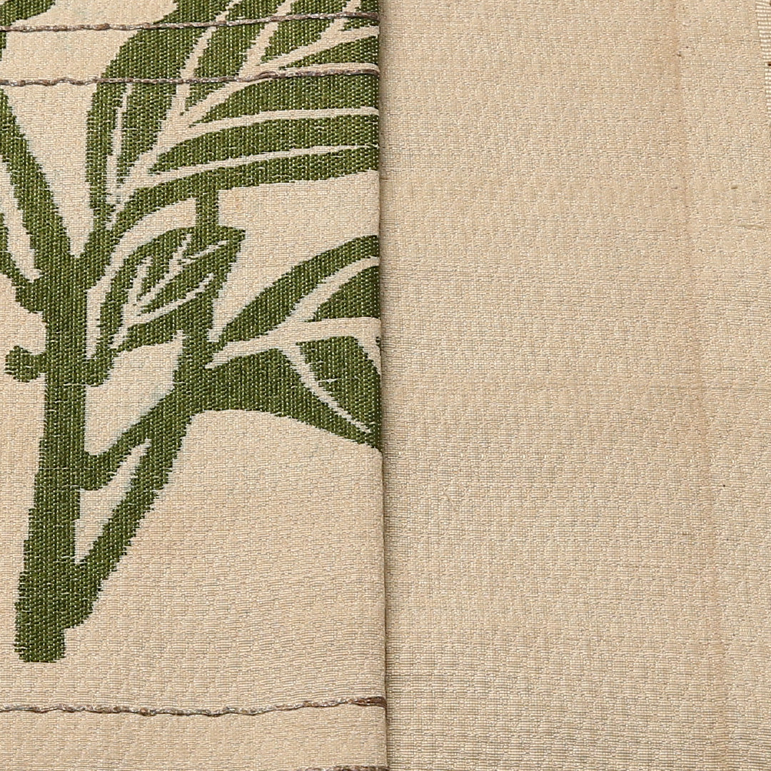 アンティーク 半幅帯 帯丈292cm 正絹 全通 小袋帯 花柄 茶系 1247-00690