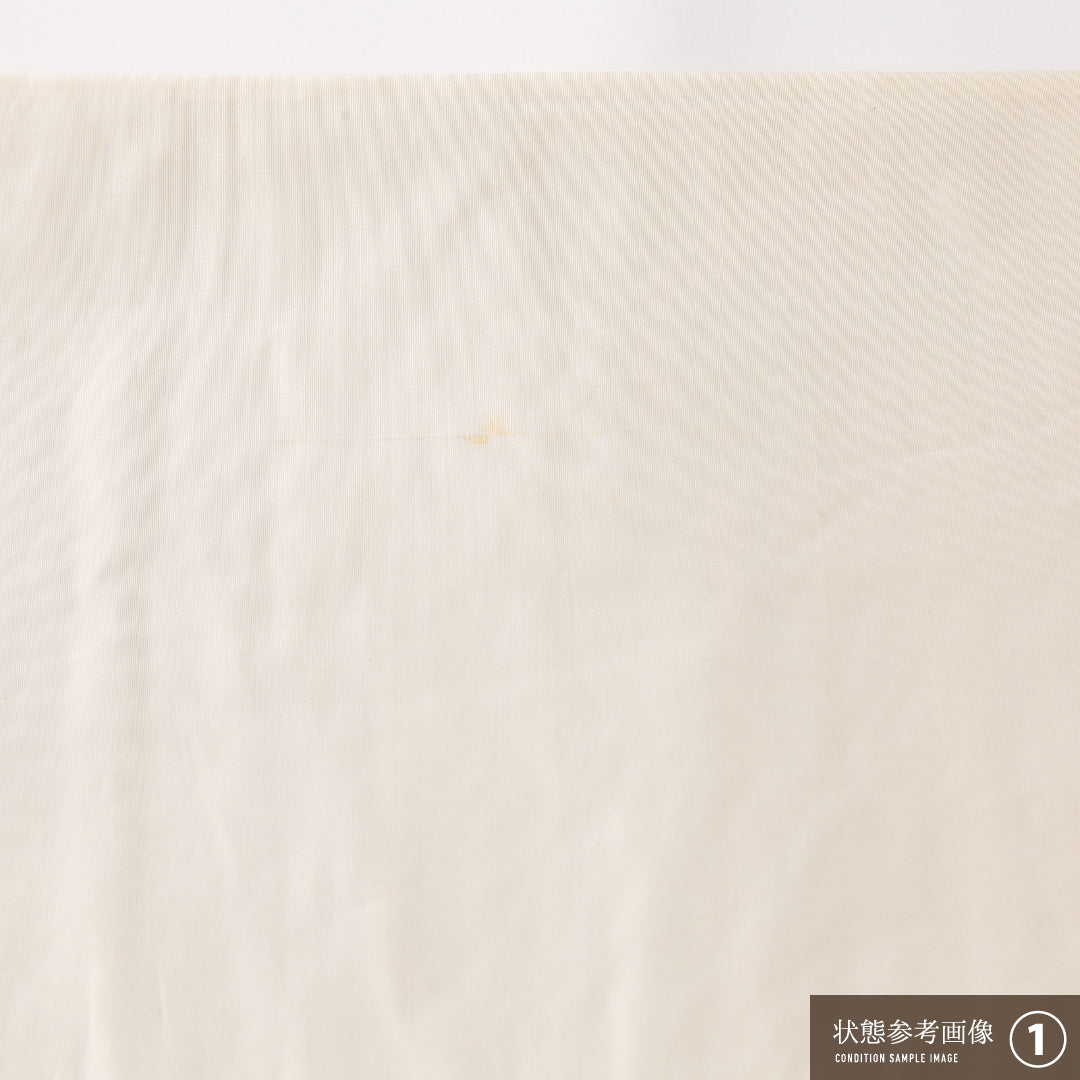 袋帯 帯丈444cm 正絹 六通 フォーマル 唐織 鏡裏文 孔雀 クリーム系 1243-02395