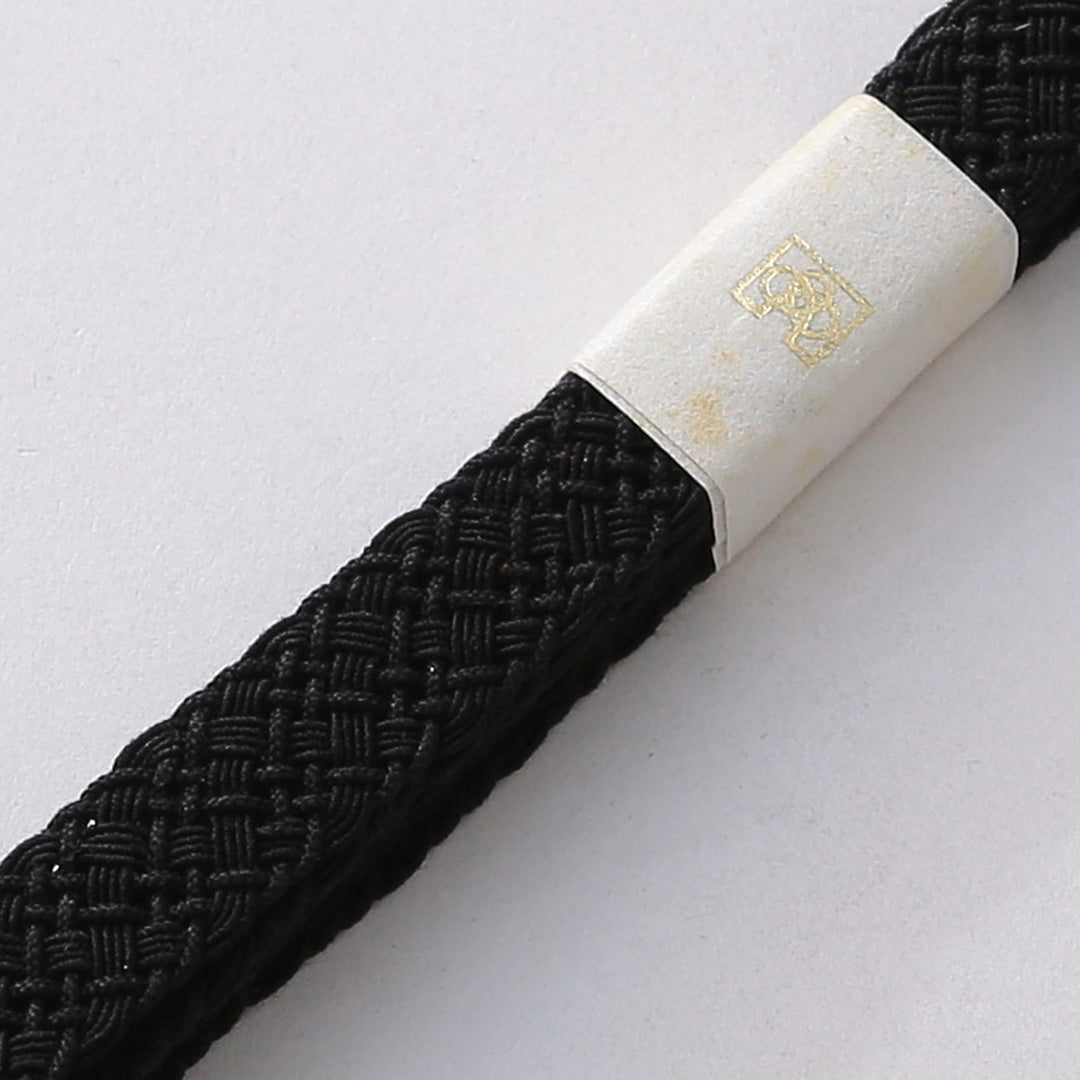未使用品 夏物 帯締め・帯揚げセット 弔事用 正絹 レース組 絽 黒系 1254-01074