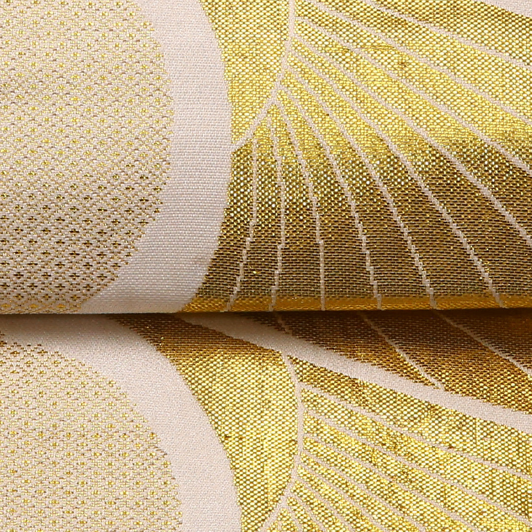 踊り用 半幅帯 帯丈348cm ポリエステル 全通 小袋帯 リバーシブル 鶴 金銀糸 金系 銀系 1247-00738