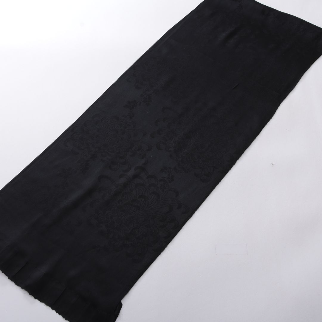 帯揚げ 弔事用 正絹 綸子 黒系 1252-00684