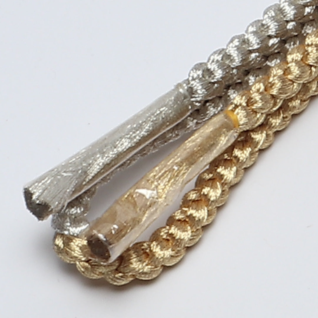 未使用品 礼装用 帯締め 丸組紐 八つ組 正絹 金系 銀系 1251-02065