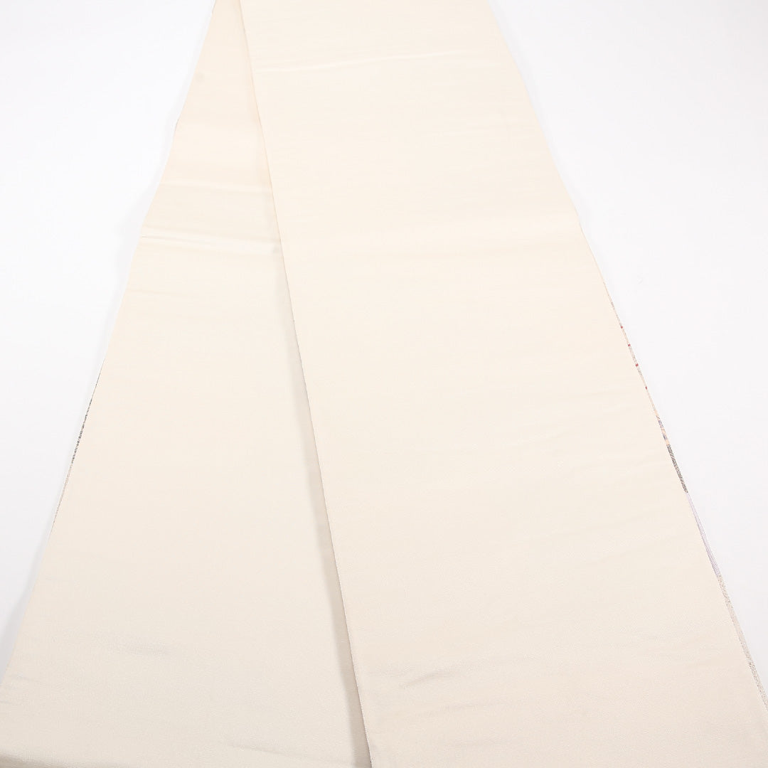 袋帯 帯丈416cm 正絹 六通 フォーマル 扇面文 クリーム系 1243-02538