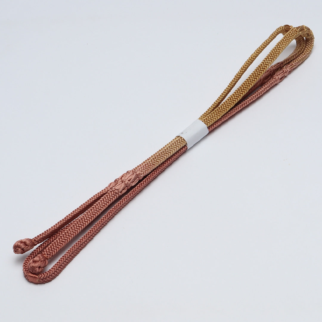 未使用品 帯締め 平組紐 平唐組 正絹 茶系 1251-02045