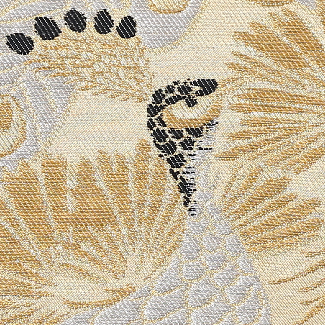 アンティーク 袋帯 帯丈410cm 正絹 六通 唐織 孔雀 松 金系 1243-00819