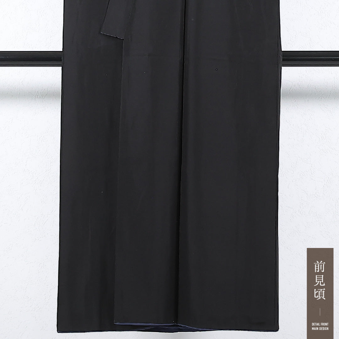 アンサンブル 男着物 (羽二重) 袷 身丈139cm 裄丈66cm 正絹 Cランク 五つ紋 フォーマル 棒衿 Mサイズ 無地 羽二重 茶系 RP 1224-17360