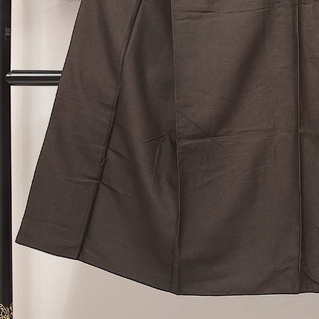 男着物 袷 身丈135cm 裄丈69cm 正絹 Aランク カジュアル 棒衿 Sサイズ 無地 茶系 RP 1224-17215