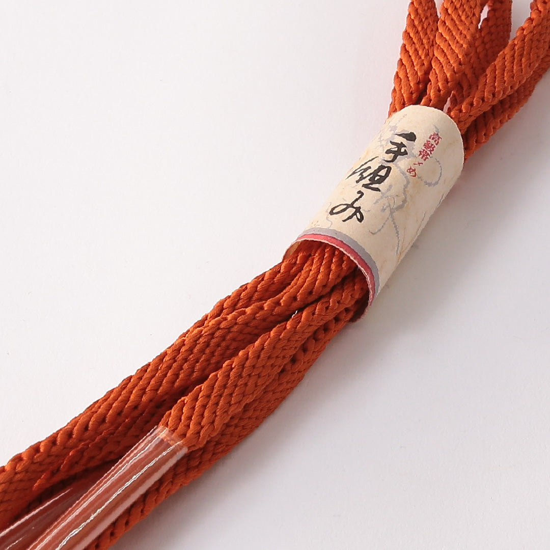 未使用品 帯締め 平組紐 正絹 朱系 1251-01645