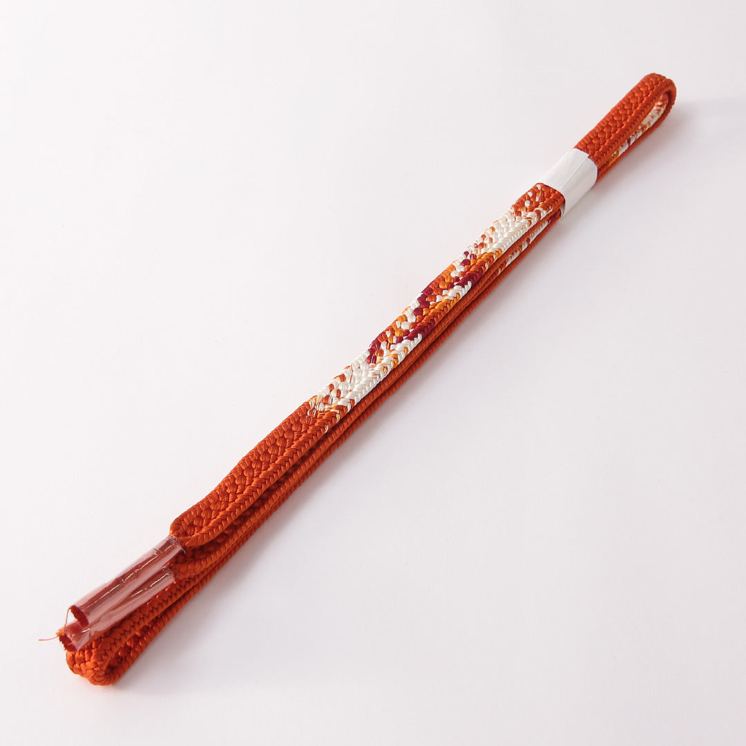未使用品 帯締め 平組紐 平唐組 正絹 朱系 多色系 1251-01928