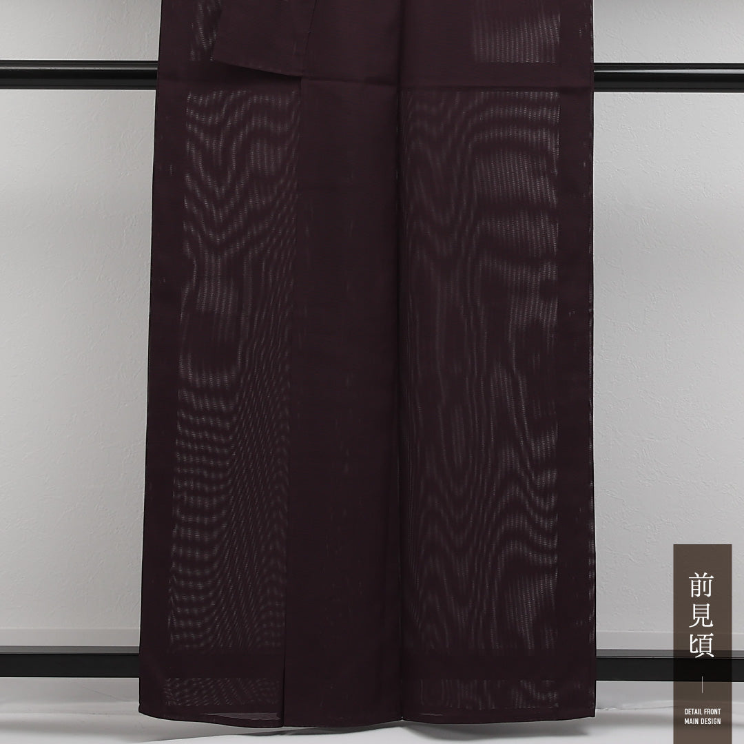 夏物 色無地 絽 身丈158cm 裄丈64cm 正絹 Sランク インフォーマル 広衿 Mサイズ 無地 紫系 RP 1219-17319