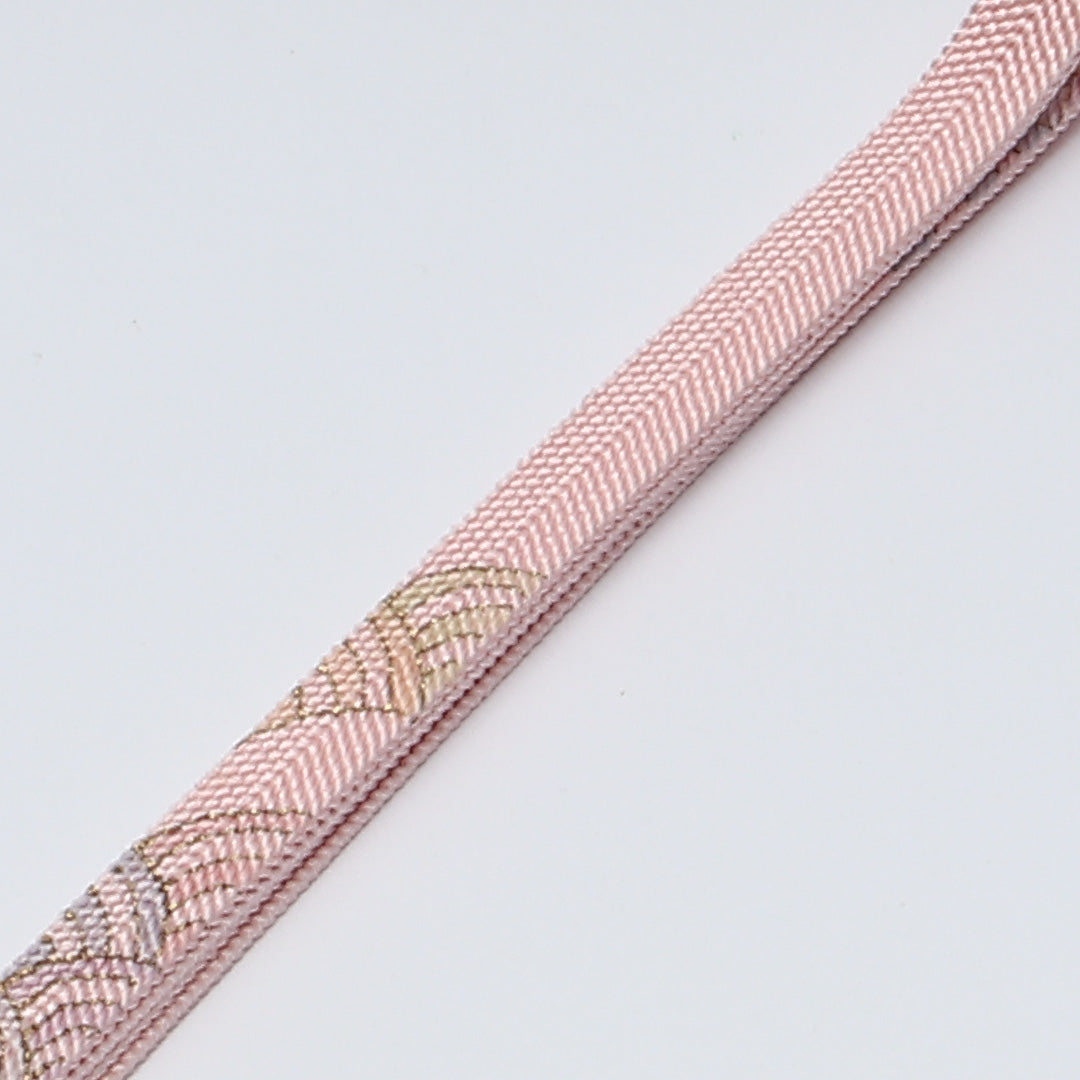 未使用品 帯締め】 平組紐 笹浪組 正絹 ピンク系 1251-02066