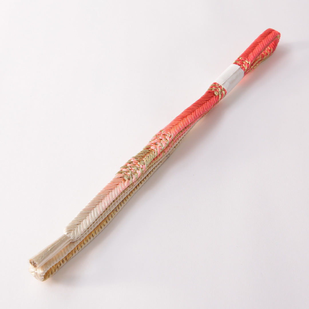 未使用品 礼装用 帯締め 平組紐 大和組 正絹 多色系 ピンク系 1251-01908