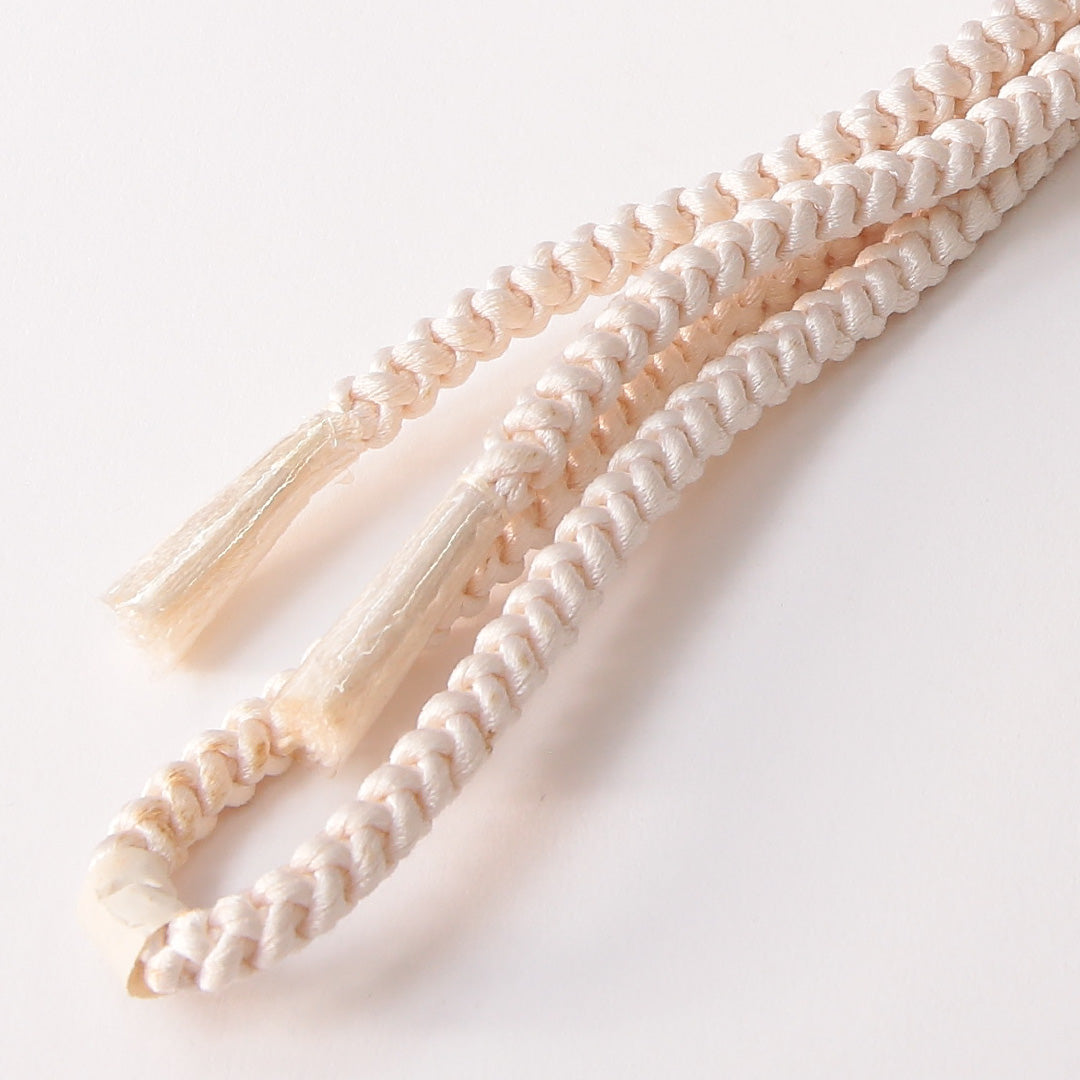 未使用品 留袖用 帯締め 丸組紐 四つ組 正絹 クリーム系 1251-01883