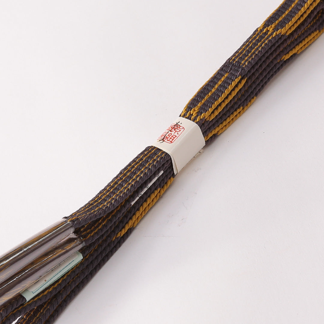 未使用品 帯締め 平組紐 鎌倉組 正絹 紺系 黄系 1251-01765