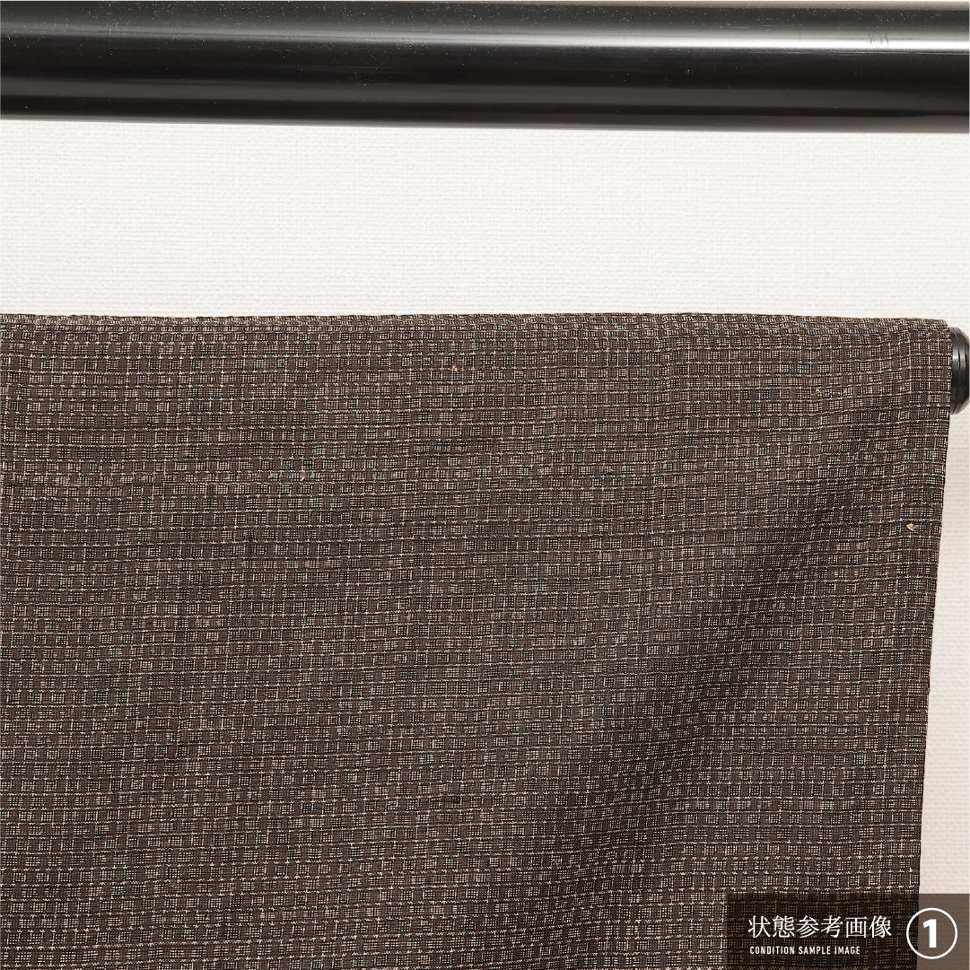 羽織 男性用 (大島紬) 袷 身丈99cm 裄丈66cm 正絹 Bランク インフォーマル Sサイズ 有馬 茶系 RP 1235-17221