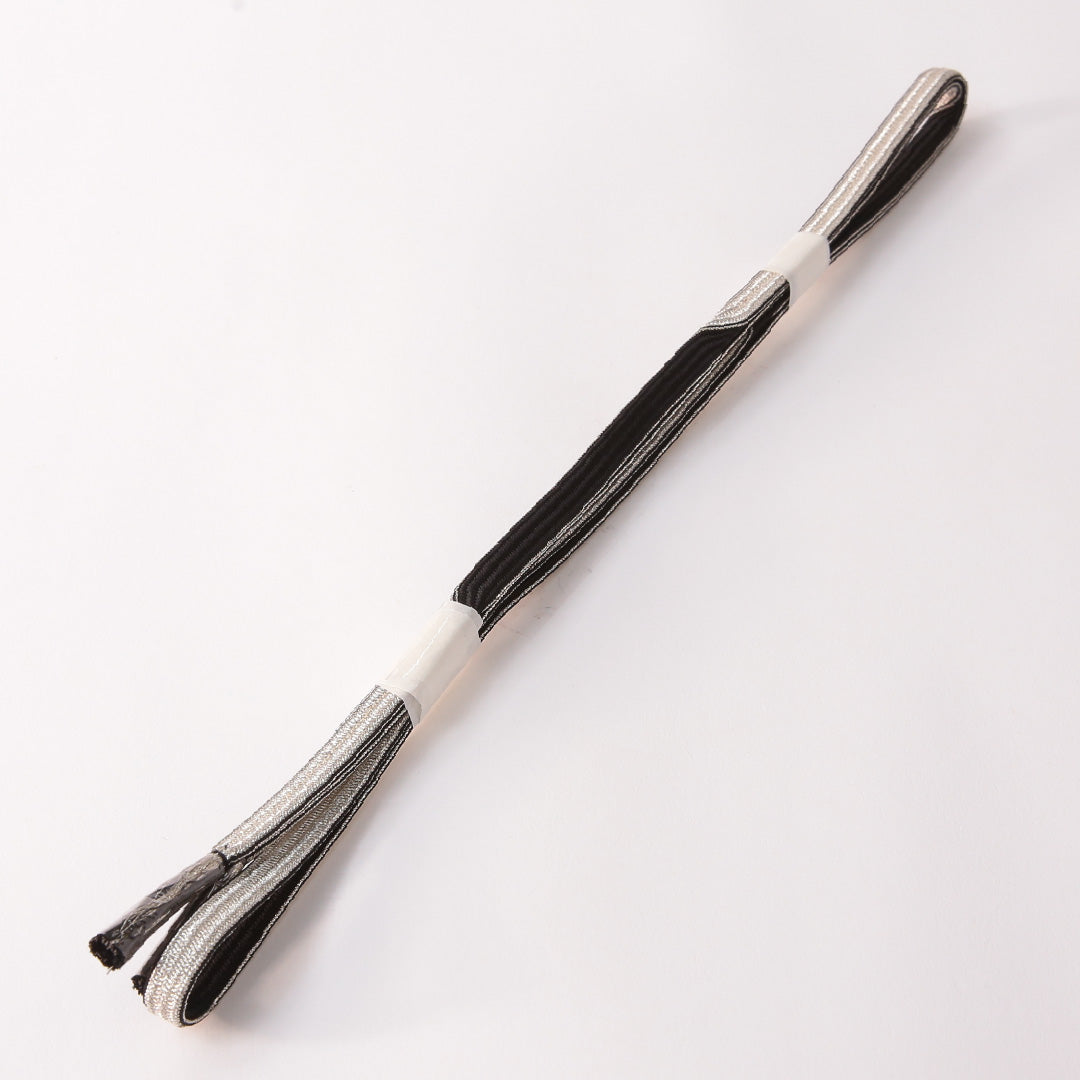未使用品 礼装用 帯締め 四分紐 正絹 銀系 黒系 1251-01953