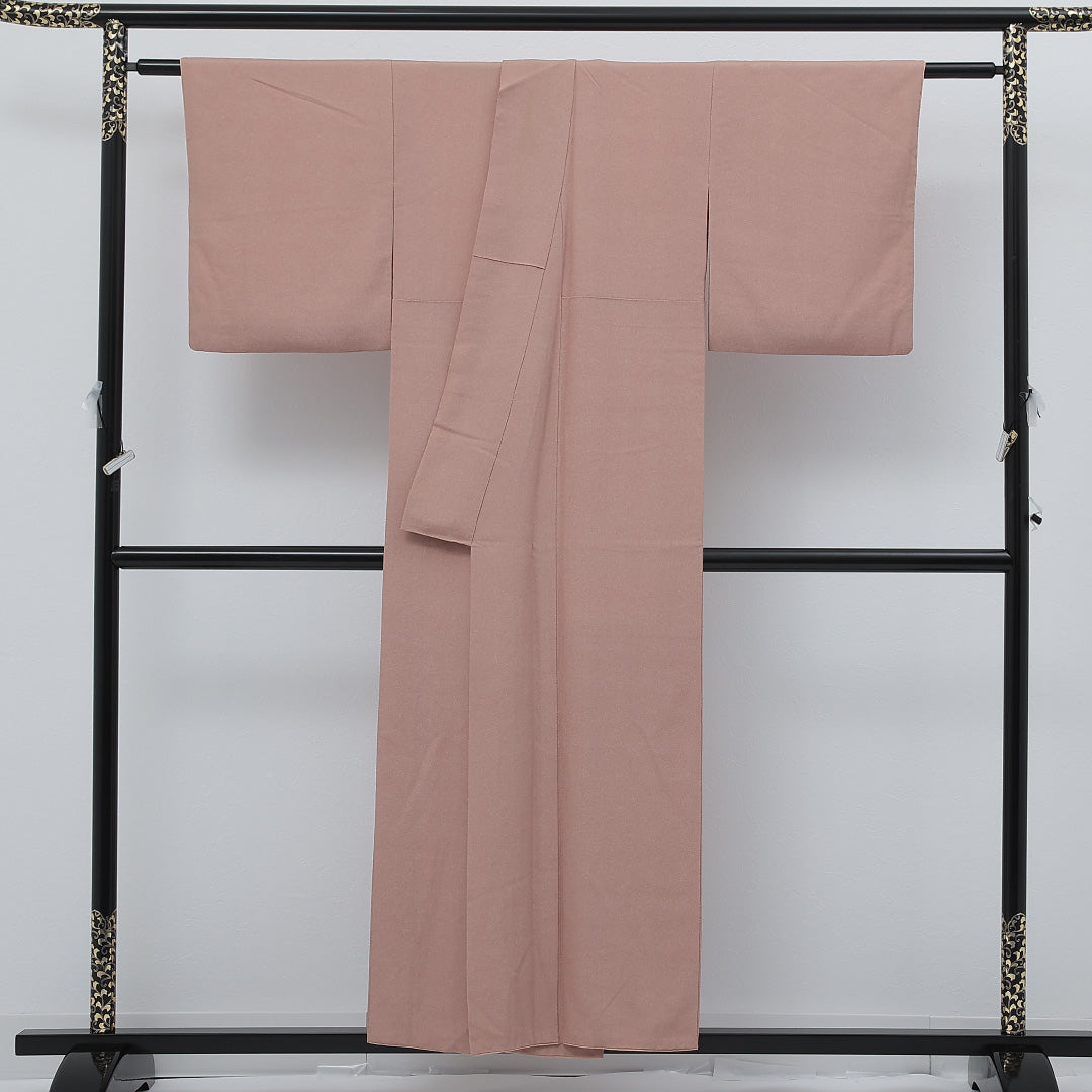 江戸小紋 (鮫) 袷 身丈152cm 裄丈63cm 正絹 Aランク インフォーマル 広衿 XSサイズ ピンク系 RP 1220-17240