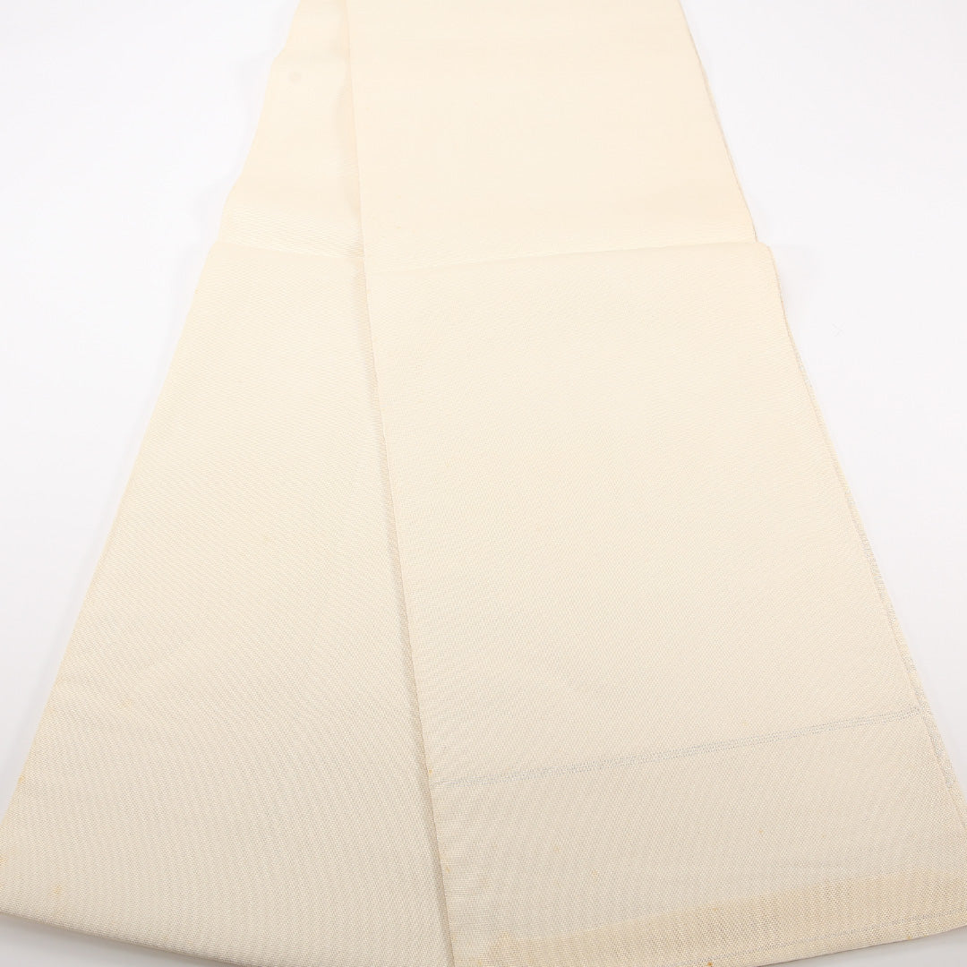 夏物 袋帯 帯丈424cm 正絹 全通 セミフォーマル 流水 クリーム系 1243-02478