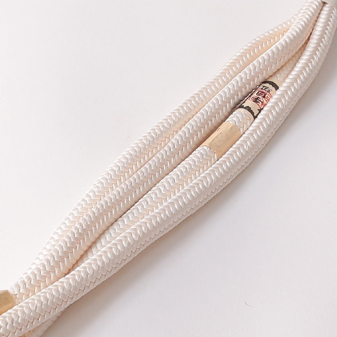 未使用品 留袖用 帯締め 丸組紐 鴨川組 正絹 白系 1251-01703