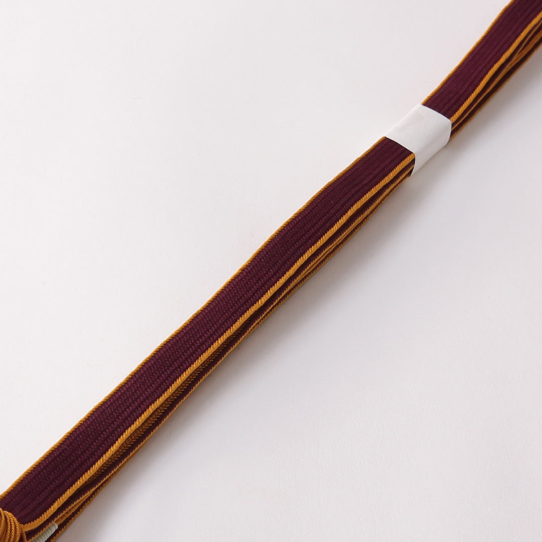 未使用品 帯締め 平組紐 貝の口組 正絹 茶系 黄系 1251-01914