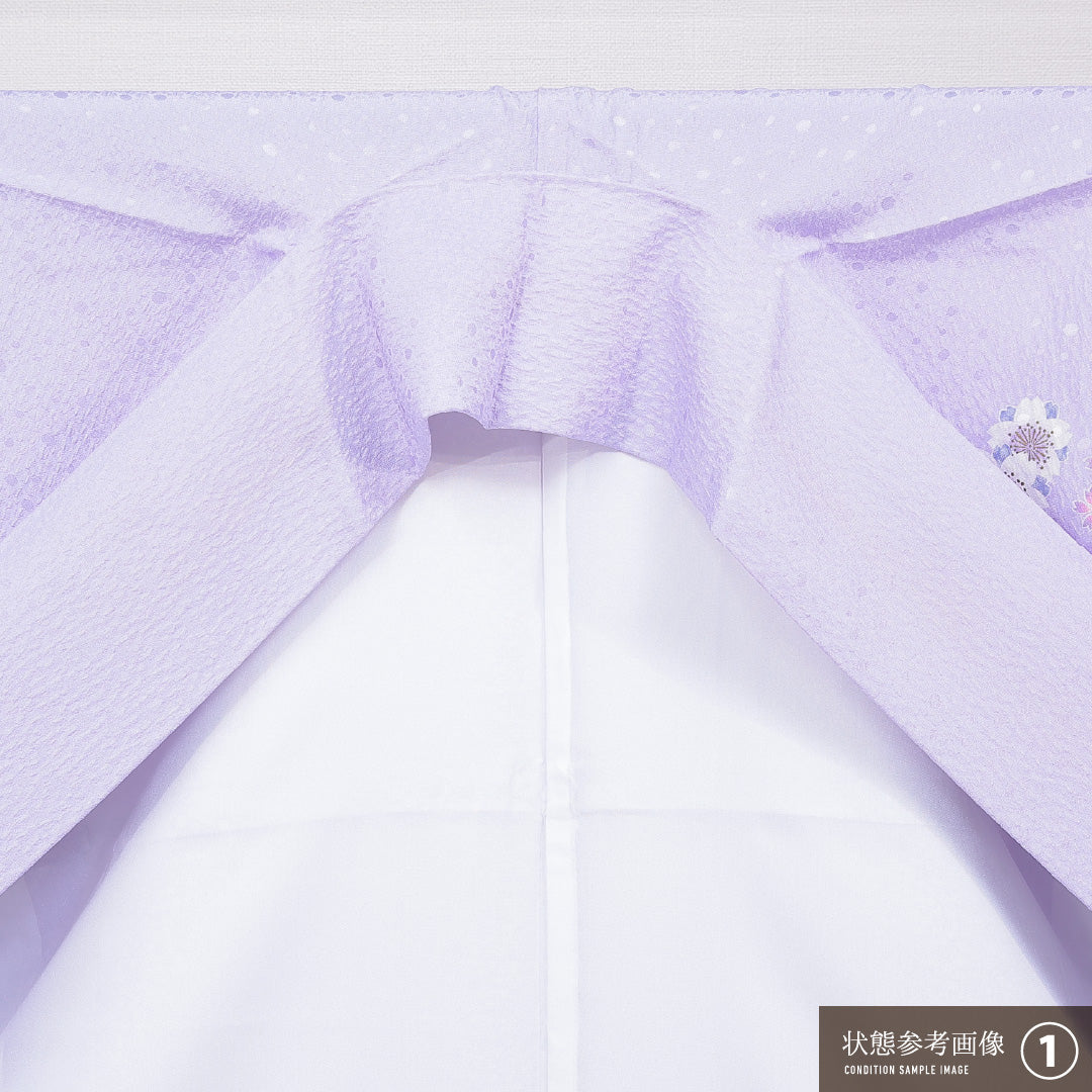 洗える着物 小振袖 袷 身丈170cm 裄丈68cm ポリエステル Sランク セミフォーマル 広衿 2XLサイズ 桜 紫系 RP 1216-07034