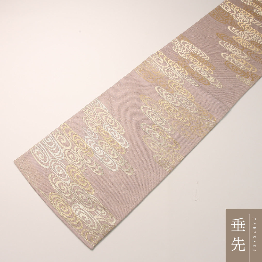 夏物 袋帯 帯丈432cm 正絹 六通 セミフォーマル 観世水 紫系 1243-02460