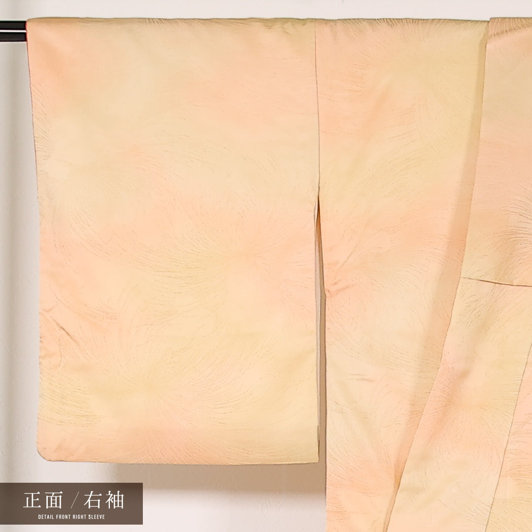 洗える着物 訪問着 袷 身丈159cm 裄丈67cm ポリエステル Sランク セミフォーマル 広衿 XLサイズ 雪輪 菊 朱系 RP 1217-17457