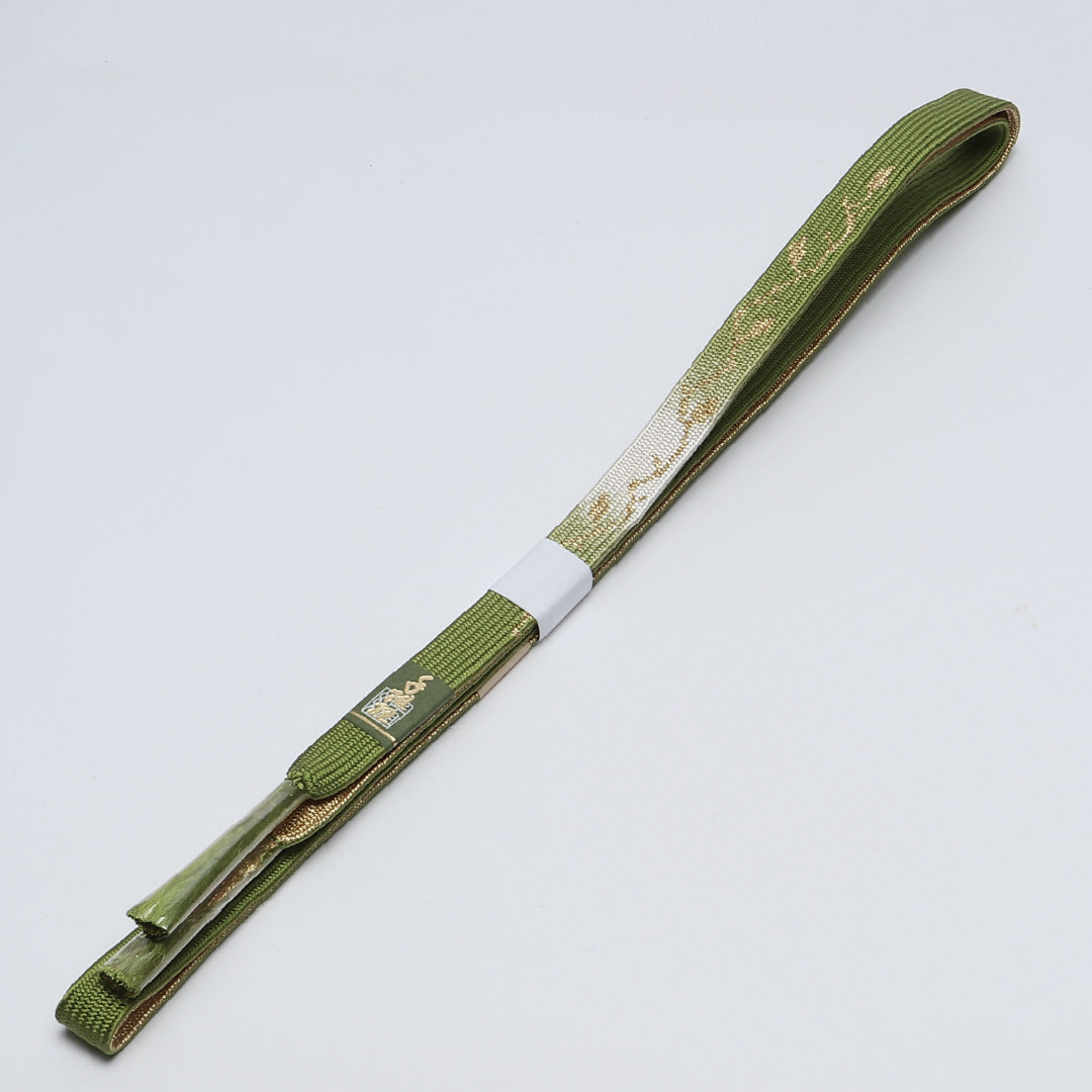 未使用品 帯締め 平組紐 高麗組 正絹 緑系 1251-02057