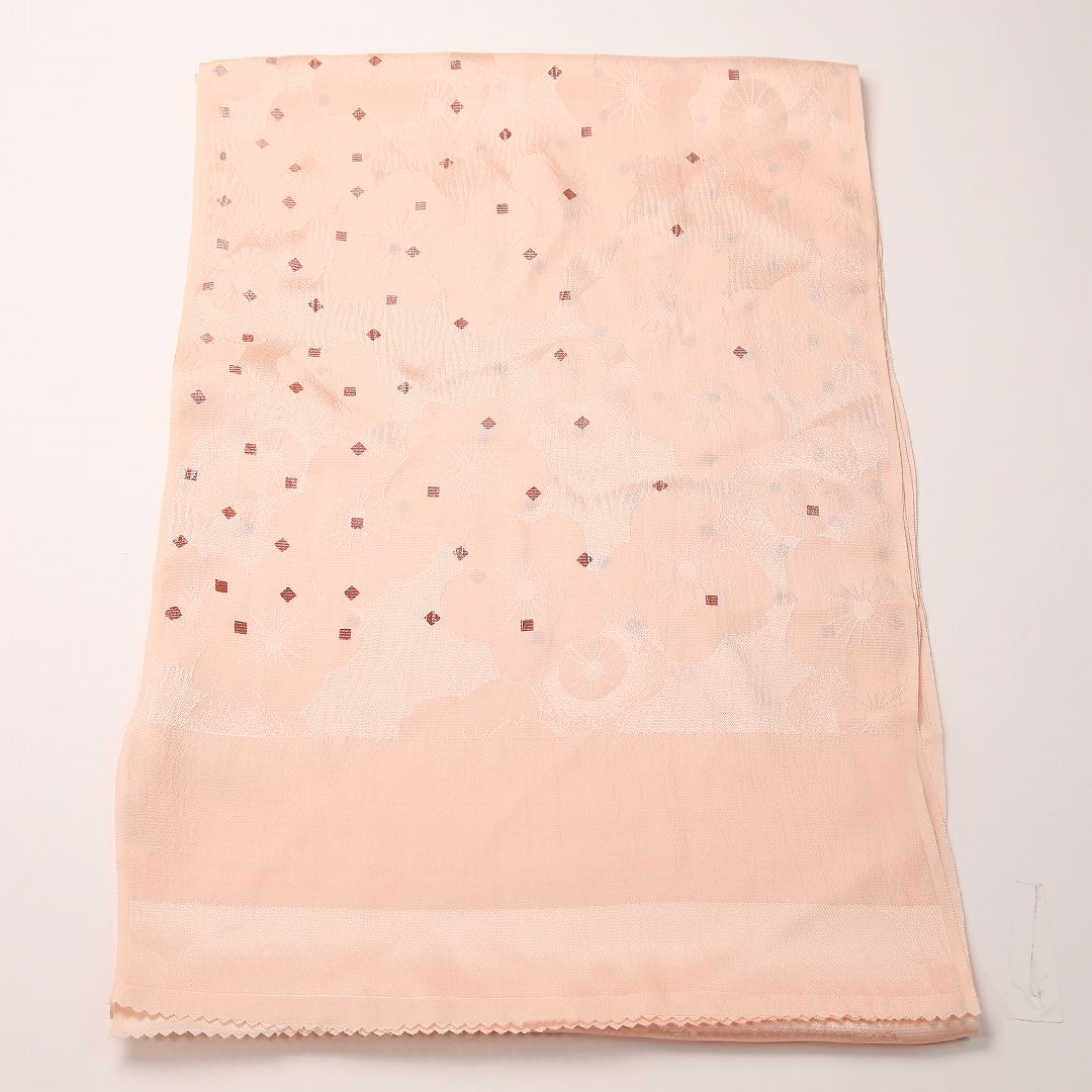 未使用品 帯揚げ 正絹 綸子 Sランク ピンク系 1252-00734