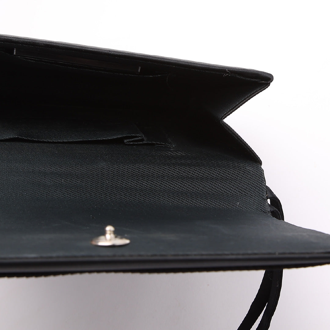 未使用品 草履・バッグセット 弔事用 Mサイズ 23.5cm 高さ4cm 合皮 黒系 1251-00462