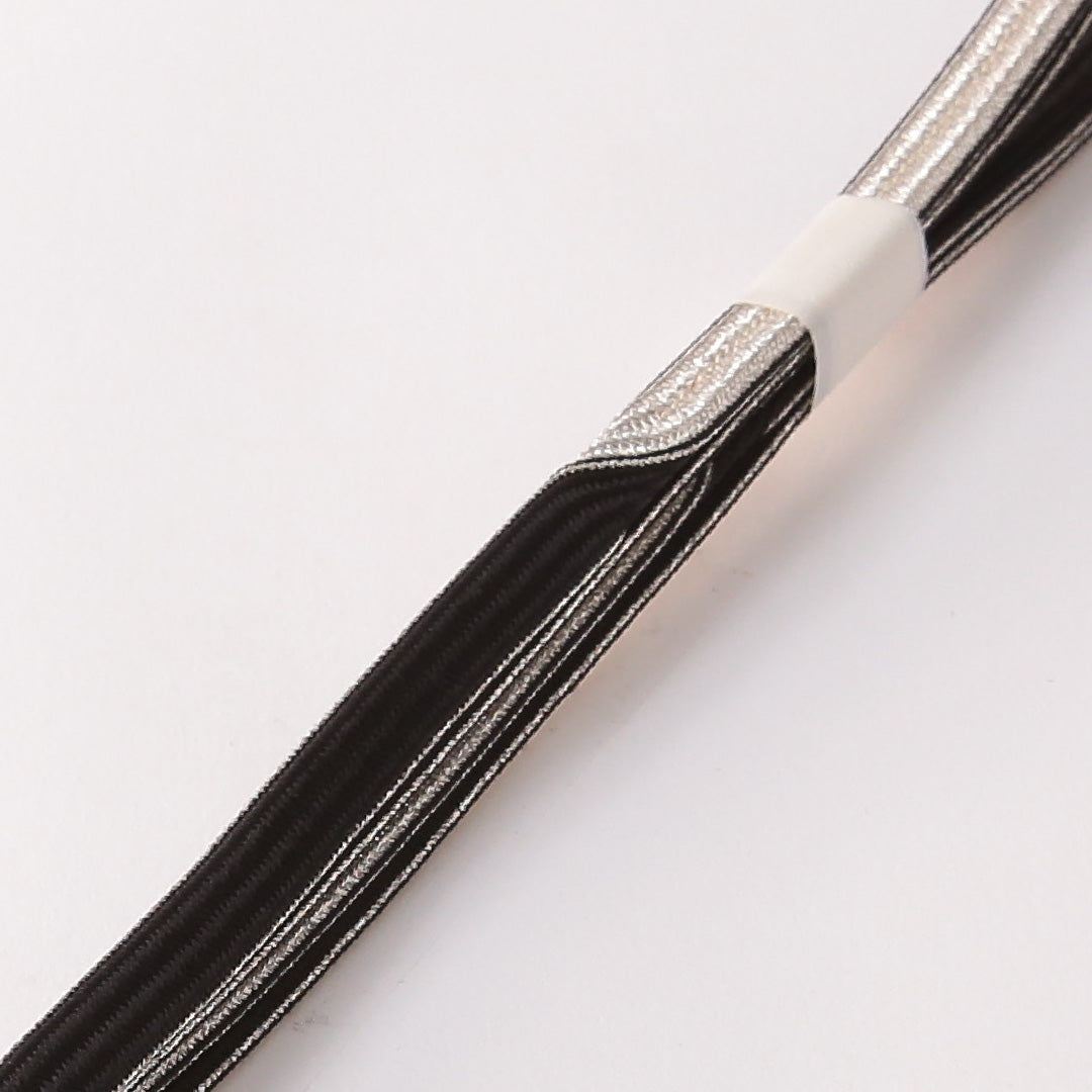 未使用品 礼装用 帯締め 四分紐 正絹 銀系 黒系 1251-01953