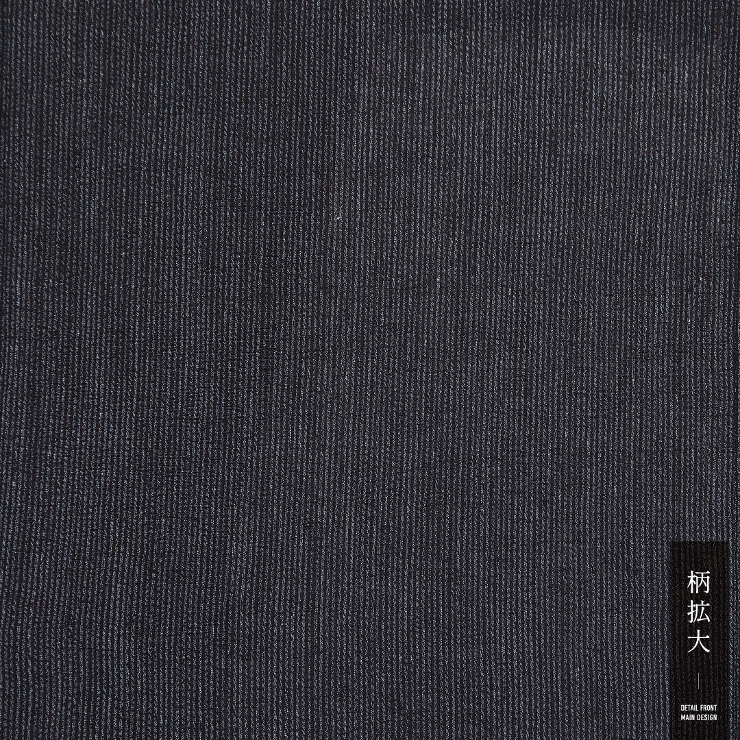 夏物 洗える着物 木綿の男着物 (紬) 身丈142cm 裄丈65cm 木綿 Aランク カジュアル 棒衿 XLサイズ 居敷当て 無地 黒系 RP 1224-17407